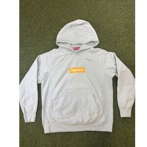 Supreme Box Logo Hoodie Ice Blue Yellow BOGO Pullover XL Made in Canada